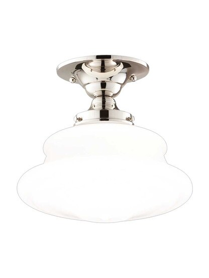 Petersburg 12 3/4 inch Semi-Flush Ceiling Light in Polished Nickel.